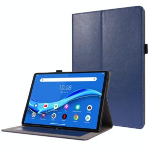 For Lenovo Tab M10 Crazy Horse Texture Horizontal Flip Leather Case with 2-folding Holder & Card Slot(Dark Blue) (OEM)