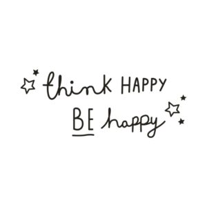 Think Happy Be Happy English Letter Wall Stickers Home Decor Living Room Bedroom Children s Room Applique Mural (OEM)