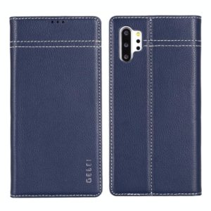 For Galaxy Note 10 GEBEI Top-grain Leather Horizontal Flip Protective Case with Holder & Card Slots(Blue) (GEBEI) (OEM)