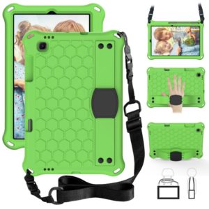 For Samsung Galaxy Tab S6 Lite P610 Honeycomb EVA + PC Shockproof Case with Strap(Green+Black) (OEM)