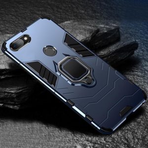 PC + TPU Shockproof Protective Case with Magnetic Ring Holder for Xiaomi Mi 8 Lite (Navy Blue) (OEM)