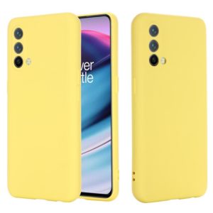 For OnePlus Nord CE 5G Pure Color Liquid Silicone Shockproof Full Coverage Case(Yellow) (OEM)