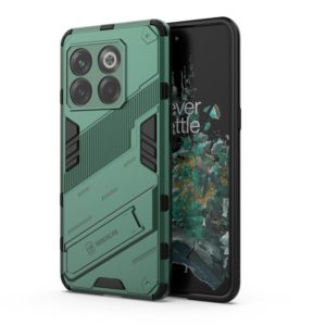 For OnePlus 10T 5G Punk Armor PC + TPU Phone Case with Holder(Green) (OEM)