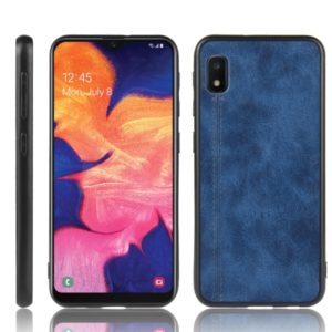 For Galaxy A10e Shockproof Sewing Cow Pattern Skin PC + PU + TPU Case(Blue) (OEM)