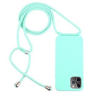 For iPhone 12 Pro Max Candy Colors TPU Protective Case with Lanyard(Mint Green) (OEM)