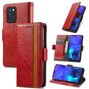For Infinix Note 10 Pro CaseNeo Business Splicing Dual Magnetic Buckle Horizontal Flip PU Leather Case with Holder & Card Slots & Wallet(Red) (OEM)