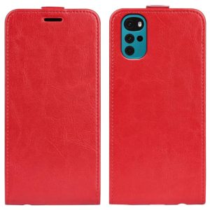 For Motorola Moto G22 4G R64 Texture Single Vertical Flip Leather Phone Case(Red) (OEM)
