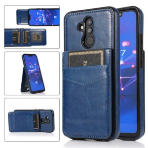 For Huawei Mate 20 Lite Solid Color PC + TPU Protective Case with Holder & Card Slots(Blue) (OEM)