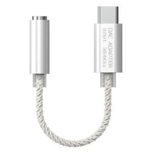 TA12-R2 USB-C / Type-C Male to 3.5mm Audio Female 8-strand Single Crystal Copper Braid Earphone Adapter(Silver) (OEM)