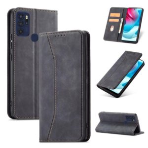 For Motorola Moto G60S Magnetic Dual-fold Leather Phone Case(Black) (OEM)