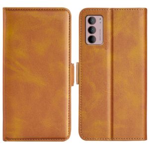 For Motorola Moto G42 Dual-side Magnetic Buckle Leather Phone Case(Yellow) (OEM)