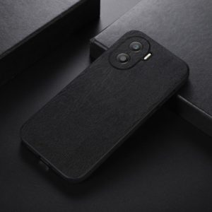 For Honor X40i Wood Texture PU Phone Case(Black) (OEM)