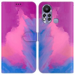 For Infinix Hot 11s X6812 Watercolor Pattern Horizontal Flip Leather Phone Case(Purple Red) (OEM)