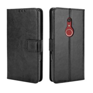For Fujitsu Arrows BZ02/Be4 Plus/F-41B Crazy Horse Texture Horizontal Flip Leather Case with Holder & Card Slots & Lanyard(Black) (OEM)