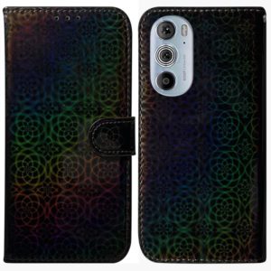 For Motorola Edge+ 2022 / 30 Pro Colorful Magnetic Buckle Leather Phone Case(Black) (OEM)