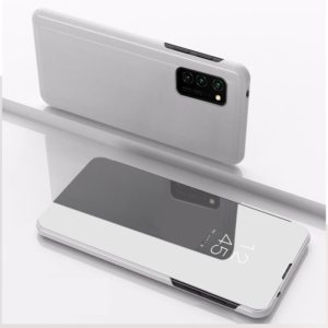 For Huawei P40 Plated Mirror Horizontal Flip Leather Case with Holder(Silver) (OEM)