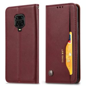 For Xiaomi Redmi Note 9 Pro / Note 9S/ Note 9 Pro Max Knead Skin Texture Horizontal Flip Leather Case with Photo Frame & Holder & Card Slots & Wallet(Wine Red) (OEM)
