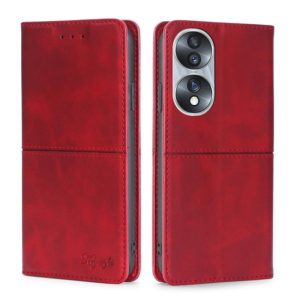 For Honor 70 Cow Texture Magnetic Horizontal Flip Leather Phone Case(Red) (OEM)