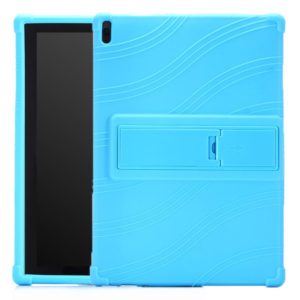 For Lenovo Tab E10 Tablet PC Silicone Protective Case with Invisible Bracket(Sky Blue) (OEM)