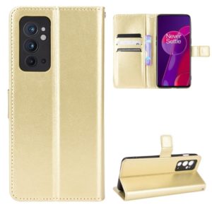 For OnePlus 9RT 5G Crazy Horse Texture Horizontal Flip Phone Leather Case with Holder & Card Slots & Lanyard(Gold) (OEM)
