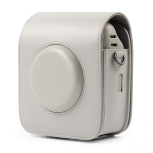 Full Body Camera PU Leather Case Bag with Strap for Fujifilm Instax Square SQ20(White) (OEM)