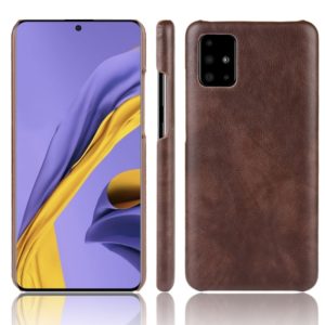 For Galaxy A71 5G Shockproof Litchi Texture PC + PU Case(Brown) (OEM)