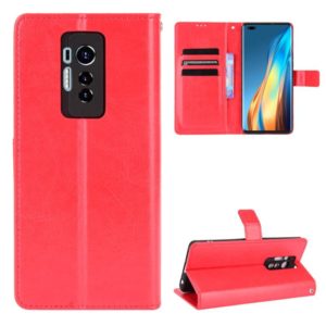 For Tecno Phantom X Crazy Horse Texture Horizontal Flip Leather Case with Holder & Card Slots & Lanyard(Red) (OEM)