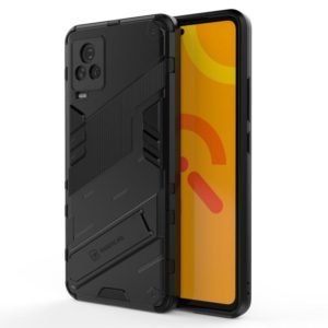 Punk Armor 2 in 1 PC + TPU Shockproof Case with Invisible Holder For vivo iQOO 7(Black) (OEM)