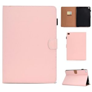 For iPad Air / iPad Air 2 / iPad 9.7 (2018 & 2017) Solid Color Tablet PC Universal Magnetic Horizontal Flip Leather Case with Card Slots & Holder(Pink) (OEM)