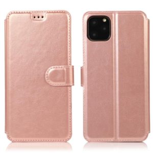 For iPhone 12 mini Calf Texture Magnetic Buckle Horizontal Flip Leather Case with Holder & Card Slots & Wallet & Photo Frame(Rose Gold) (OEM)