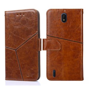 For Nokia C01 Plus / C1 2nd Edition Geometric Stitching Horizontal Flip Leather Phone Case(Light Brown) (OEM)