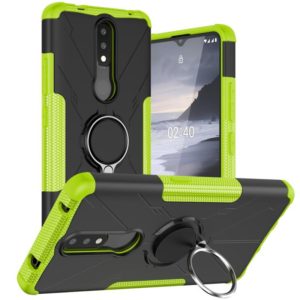 For Nokia 2.4 Machine Armor Bear Shockproof PC + TPU Protective Case with Ring Holder(Green) (OEM)