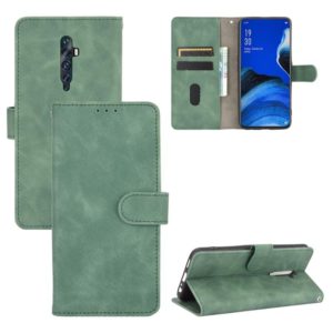For OPPO Reno2 Z / F Solid Color Skin Feel Magnetic Buckle Horizontal Flip Calf Texture PU Leather Case with Holder & Card Slots & Wallet(Green) (OEM)
