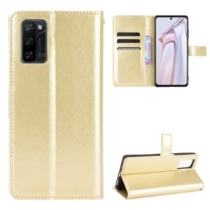 For Blackview A100 Crazy Horse Texture Horizontal Flip Leather Case with Holder & Card Slots & Lanyard(Gold) (OEM)