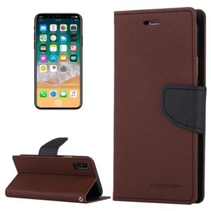 For iPhone X / XS GOOSPERY FANCY DIARY Cross Texture Horizontal Flip Leather Case with Card Slots & Wallet & Holder(Brown) (GOOSPERY) (OEM)