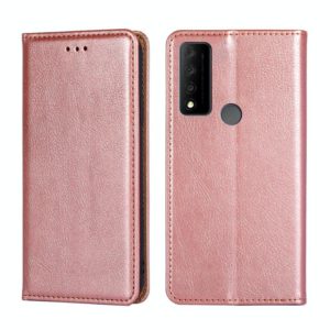 For TCL 30V 5G T781S Pure Color Magnetic Leather Phone Case(Rose Gold) (OEM)