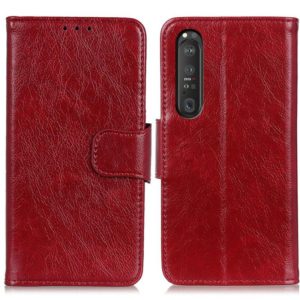 For Sony Xperia 1 III Nappa Texture Horizontal Flip Leather Case with Holder & Card Slots & Wallet(Red) (OEM)