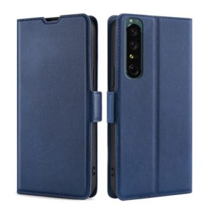 For Sony Xperia 1 IV Ultra-thin Voltage Side Buckle Flip Leather Case(Blue) (OEM)