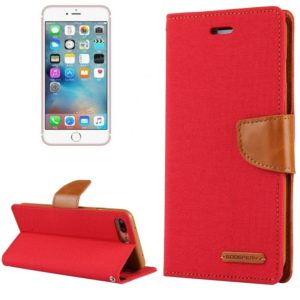 GOOSPERY CANVAS DIARY for iPhone 8 Plus & 7 Plus Canvas Texture Horizontal Flip Leather Case with Card Slots & Wallet & Holder(Red) (GOOSPERY) (OEM)