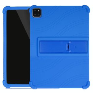 For iPad Pro 11 inch （2018） Tablet PC Silicone Protective Case with Invisible Bracket(Dark Blue) (OEM)