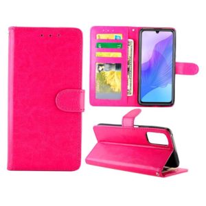 For Huawei Enjoy 20 Pro/Honor 30 Lite Crazy Horse Texture Leather Horizontal Flip Protective Case with Holder & Card Slots & Wallet & Photo Frame(Magenta) (OEM)