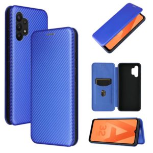 For Samsung Galaxy A32 4G Carbon Fiber Texture Horizontal Flip TPU + PC + PU Leather Case with Card Slot(Blue) (OEM)