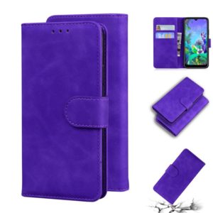 For LG K50 / Q60 Skin Feel Pure Color Flip Leather Phone Case(Purple) (OEM)