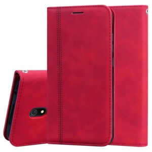 For Xiaomi Redmi 8A Frosted Business Magnetic Horizontal Flip PU Leather Case with Holder & Card Slot & Lanyard(Red) (OEM)