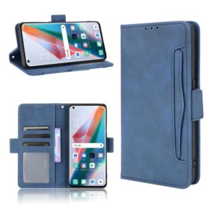 For OPPO Find X3 / Find X3 Pro Skin Feel Calf Pattern Horizontal Flip Leather Case with Holder & Card Slots & Photo Frame(Blue) (OEM)