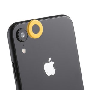 Rear Camera Lens Protection Ring Cover with Eject Pin for iPhone XR(Yellow) (OEM)
