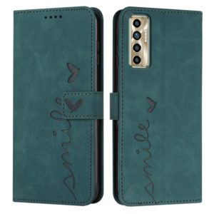 For Tecno Camon 17 Pro/Camon 17P Skin Feel Heart Pattern Leather Phone Case(Green) (OEM)