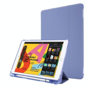 For iPad 10.2 2021 / 2020 / 2019 Airbag Horizontal Flip Leather Case with Three-fold Holder & Pen Holder(Purple) (OEM)