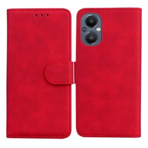 For OnePlus Nord N20 5G Skin Feel Pure Color Flip Leather Phone Case(Red) (OEM)