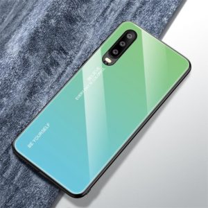For Huawei P30 Gradient Color Glass Case(Sky Blue) (OEM)